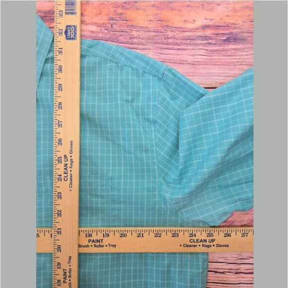 L.L. Bean Mens Wrinkle-Resistant Dress Shirt Large Turquoise - Picture 6 of 6